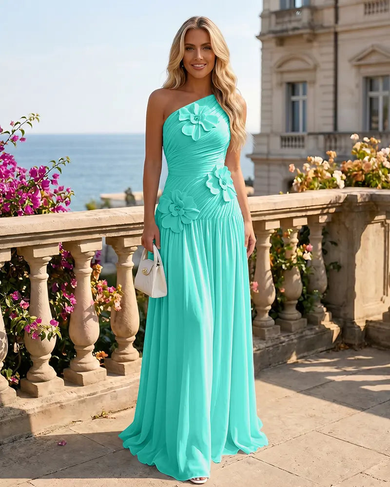 One-Shoulder-Bridesmaid-Dress-with-3D-Floral-Spa-1