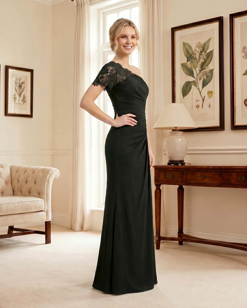 One Shoulder Mermaid Mother of the Bride Dress