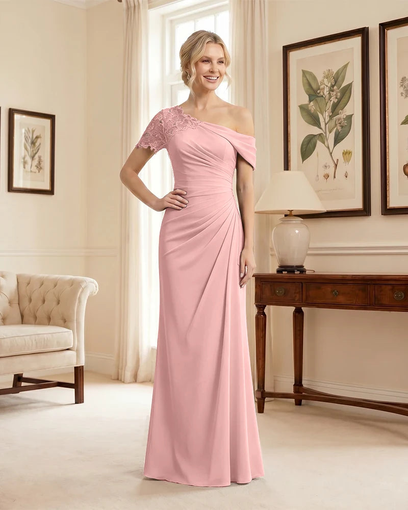 One Shoulder Mermaid Mother of the Bride Dress