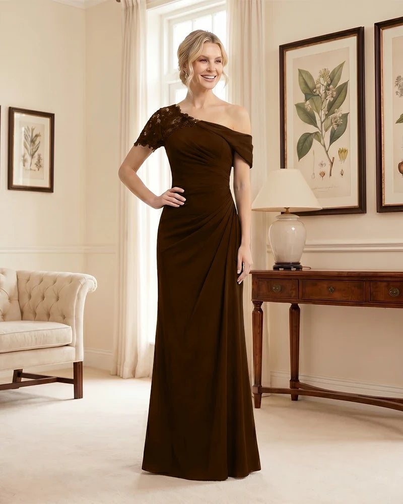 One Shoulder Mermaid Mother of the Bride Dress