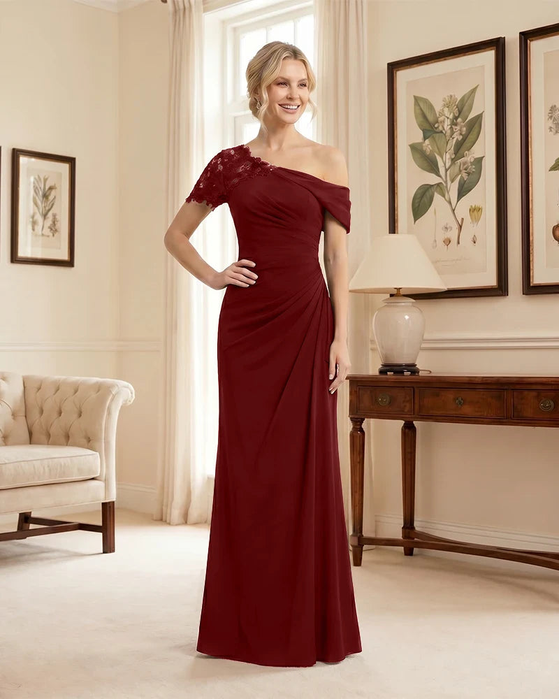 One Shoulder Mermaid Mother of the Bride Dress