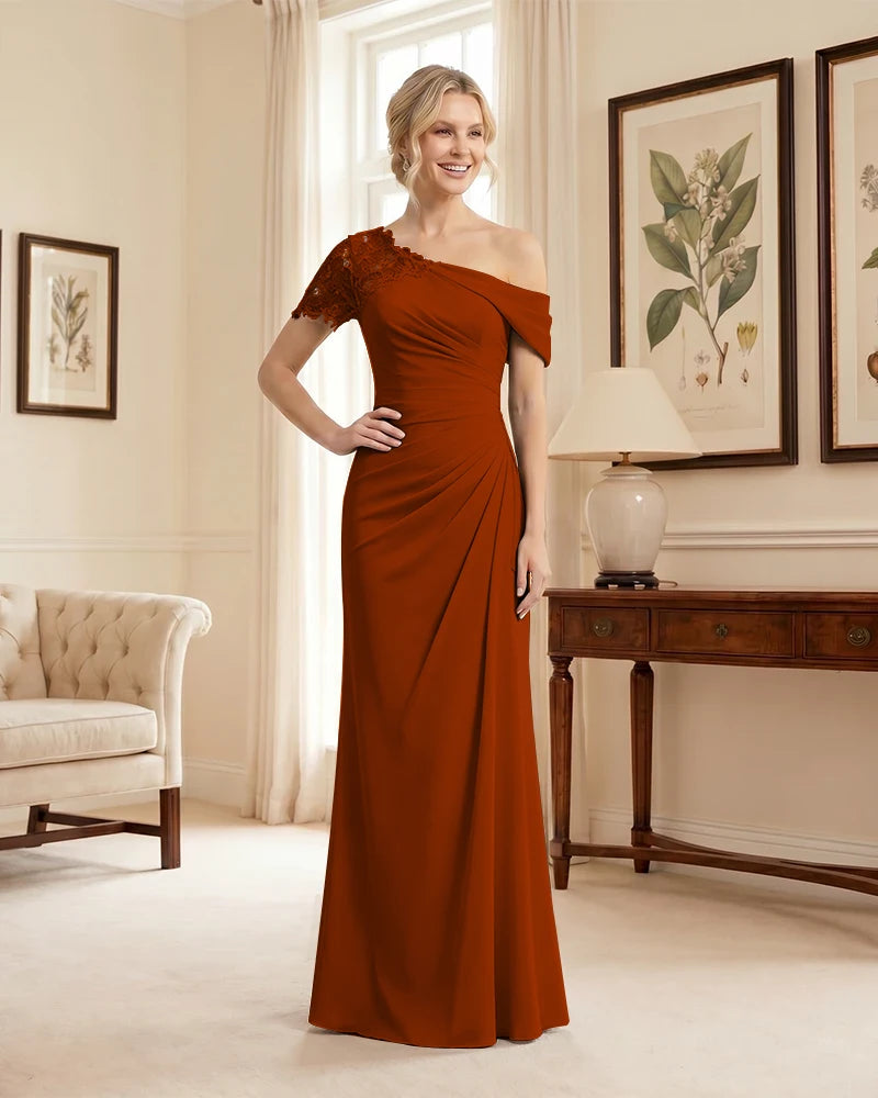 One Shoulder Mermaid Mother of the Bride Dress