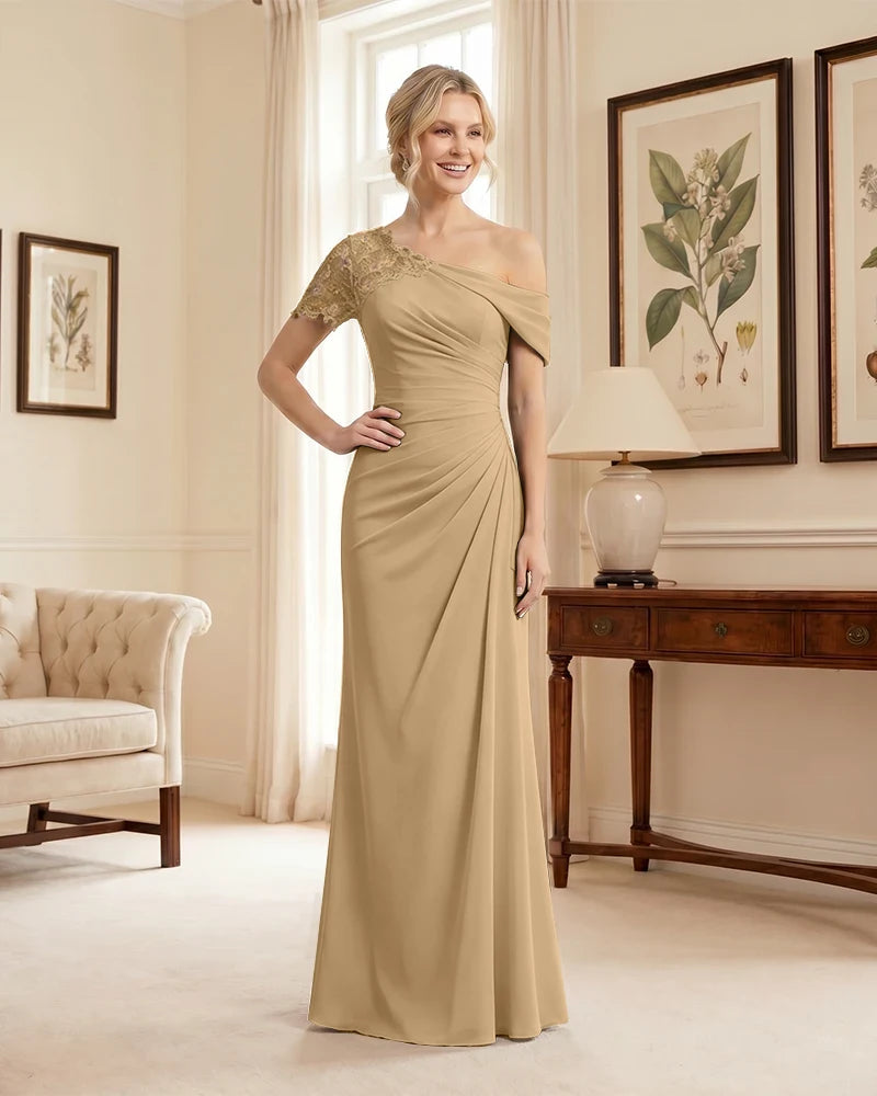 One Shoulder Mermaid Mother of the Bride Dress