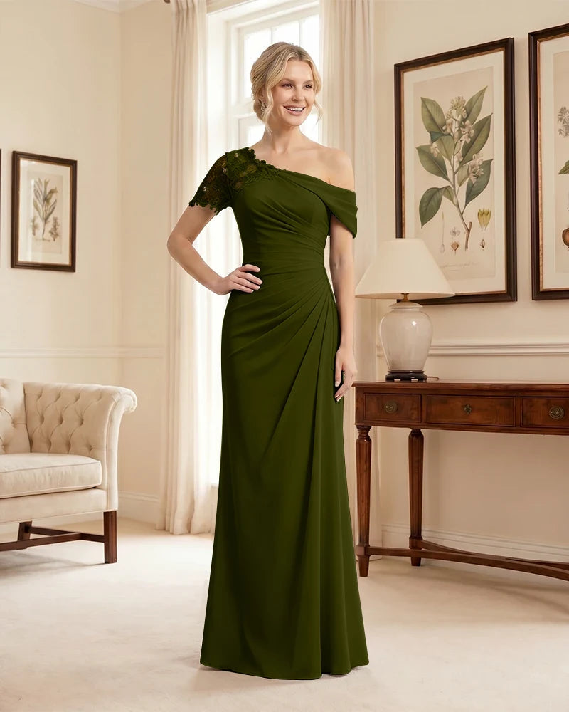 One Shoulder Mermaid Mother of the Bride Dress