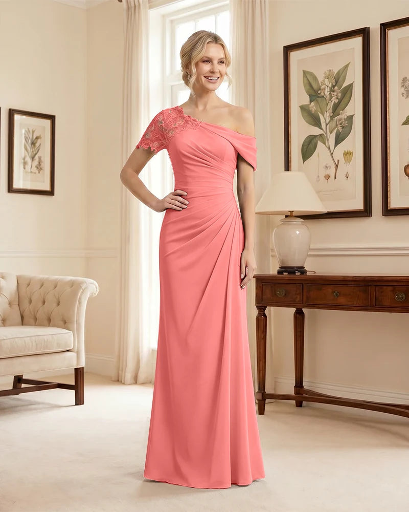 One Shoulder Mermaid Mother of the Bride Dress
