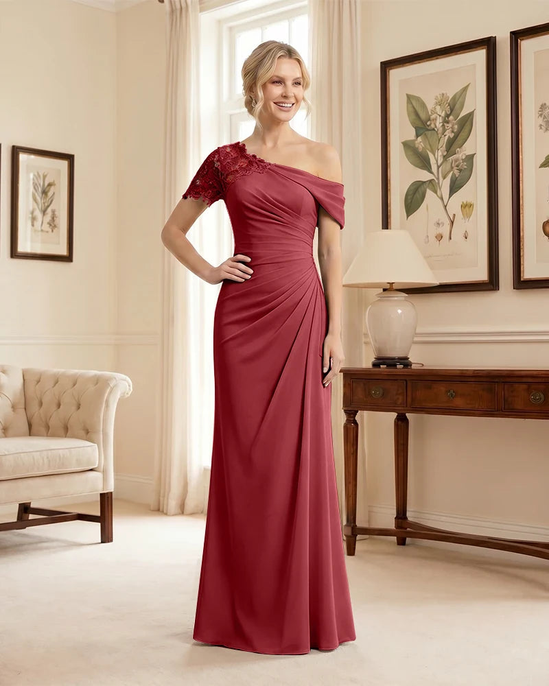 One Shoulder Mermaid Mother of the Bride Dress
