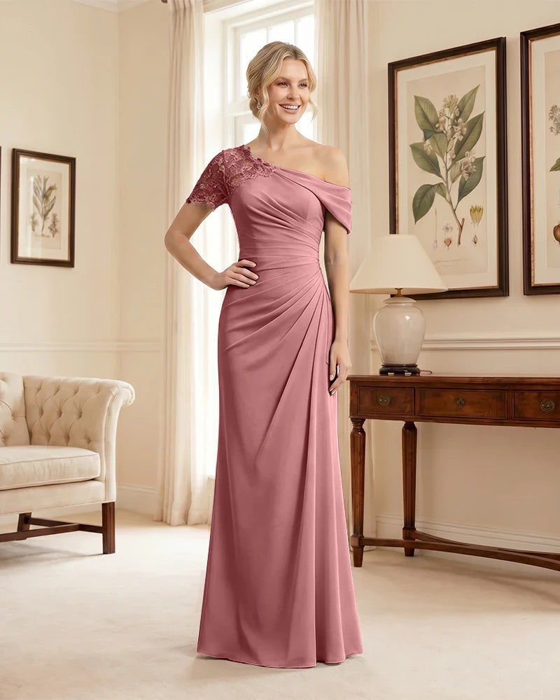 One Shoulder Mermaid Mother of the Bride Dress