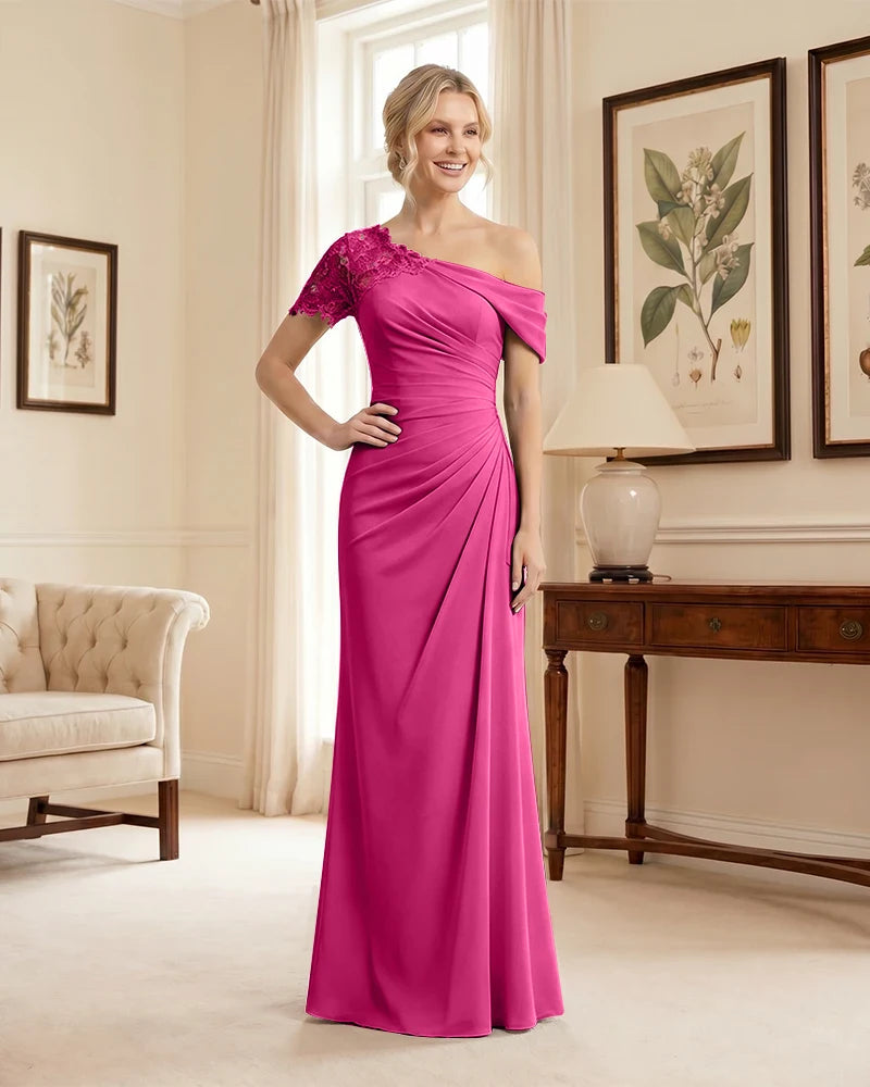 One Shoulder Mermaid Mother of the Bride Dress