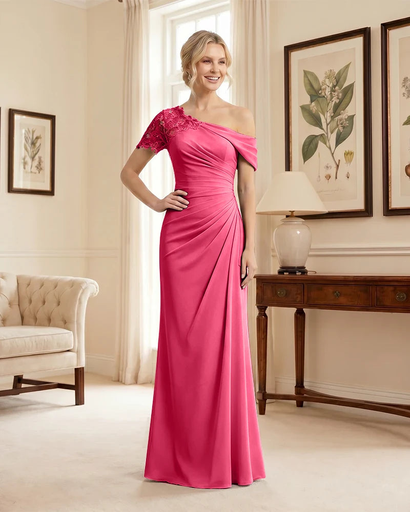One Shoulder Mermaid Mother of the Bride Dress
