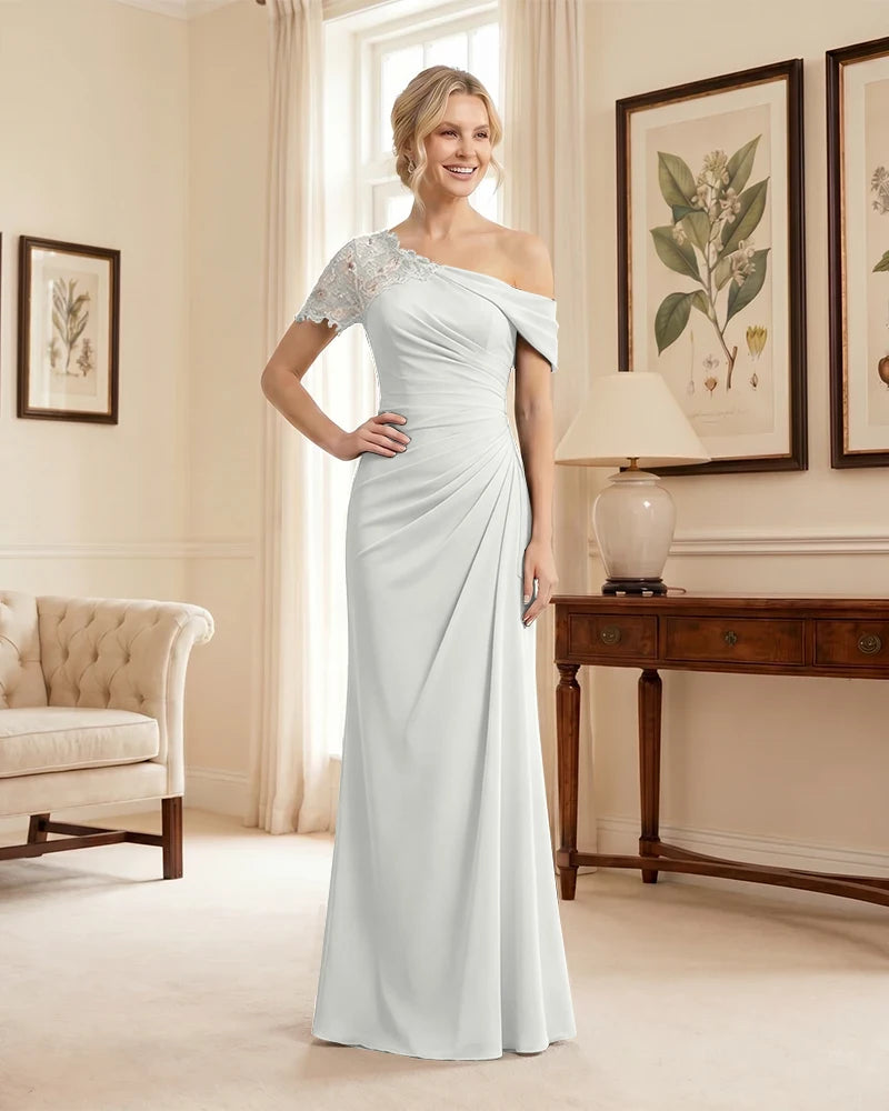 One Shoulder Mermaid Mother of the Bride Dress