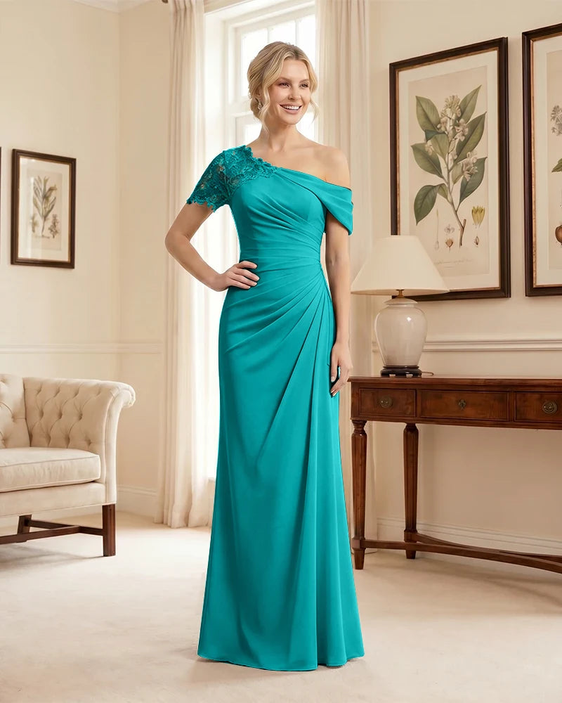 One Shoulder Mermaid Mother of the Bride Dress