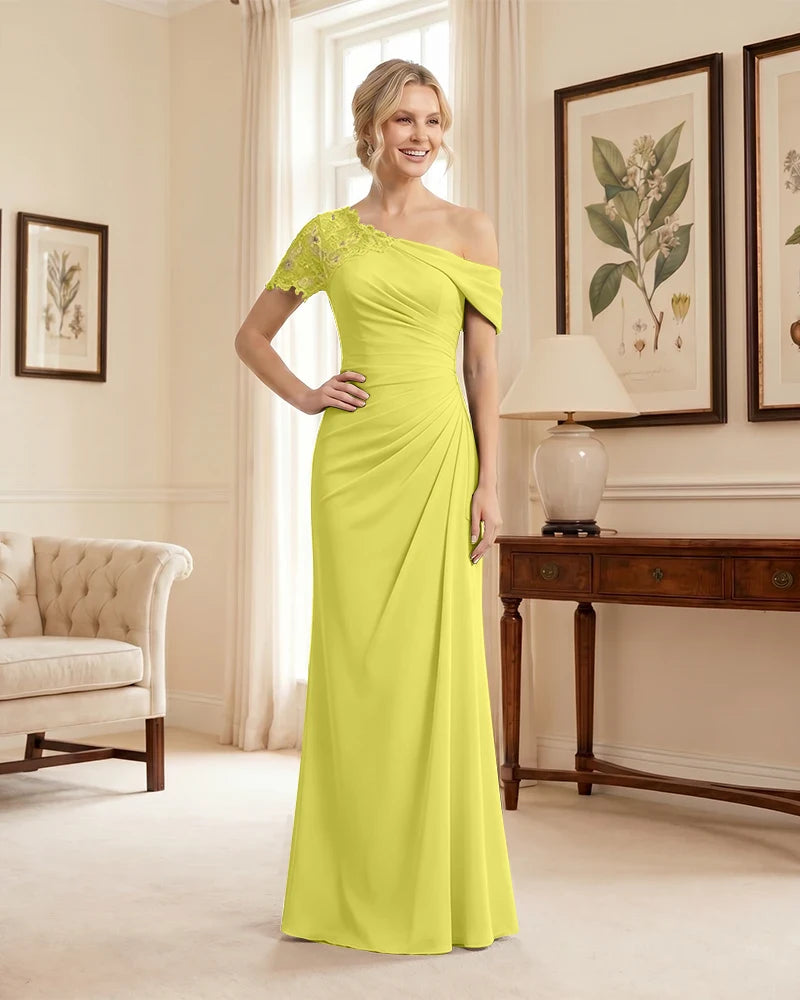 One Shoulder Mermaid Mother of the Bride Dress