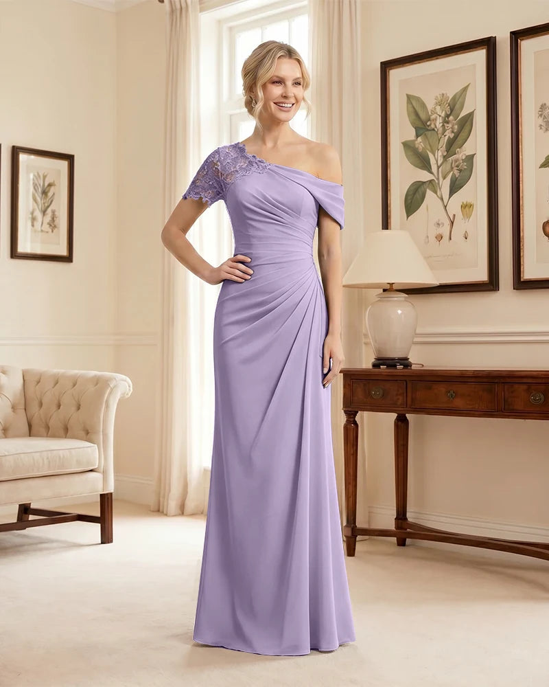 One Shoulder Mermaid Mother of the Bride Dress