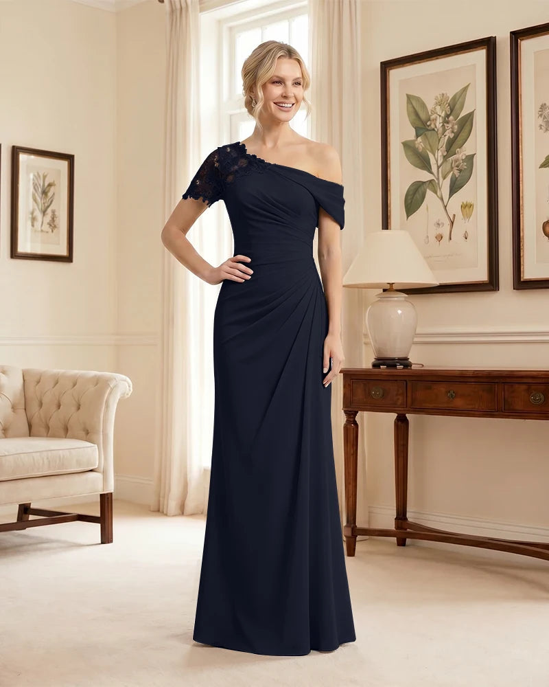 One Shoulder Mermaid Mother of the Bride Dress