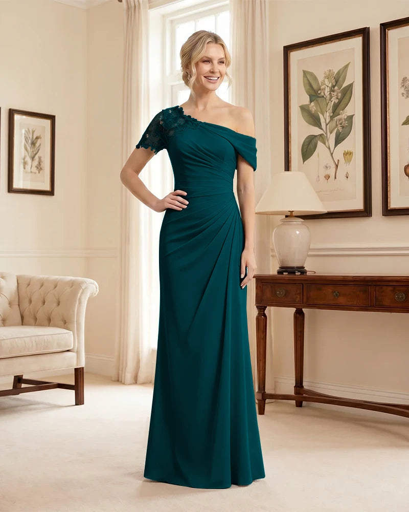 One Shoulder Mermaid Mother of the Bride Dress