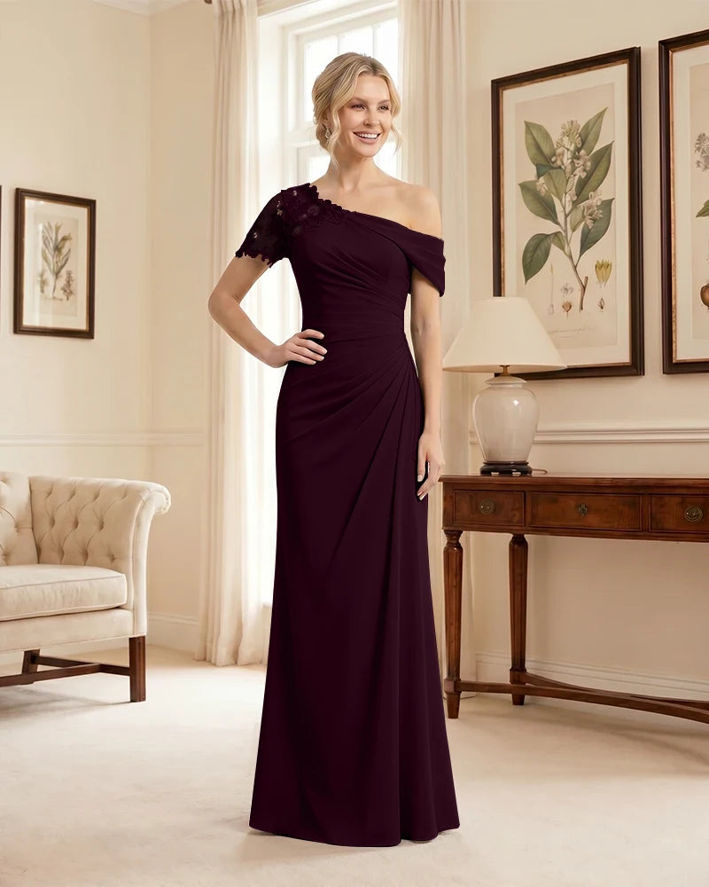 One Shoulder Mermaid Mother of the Bride Dress
