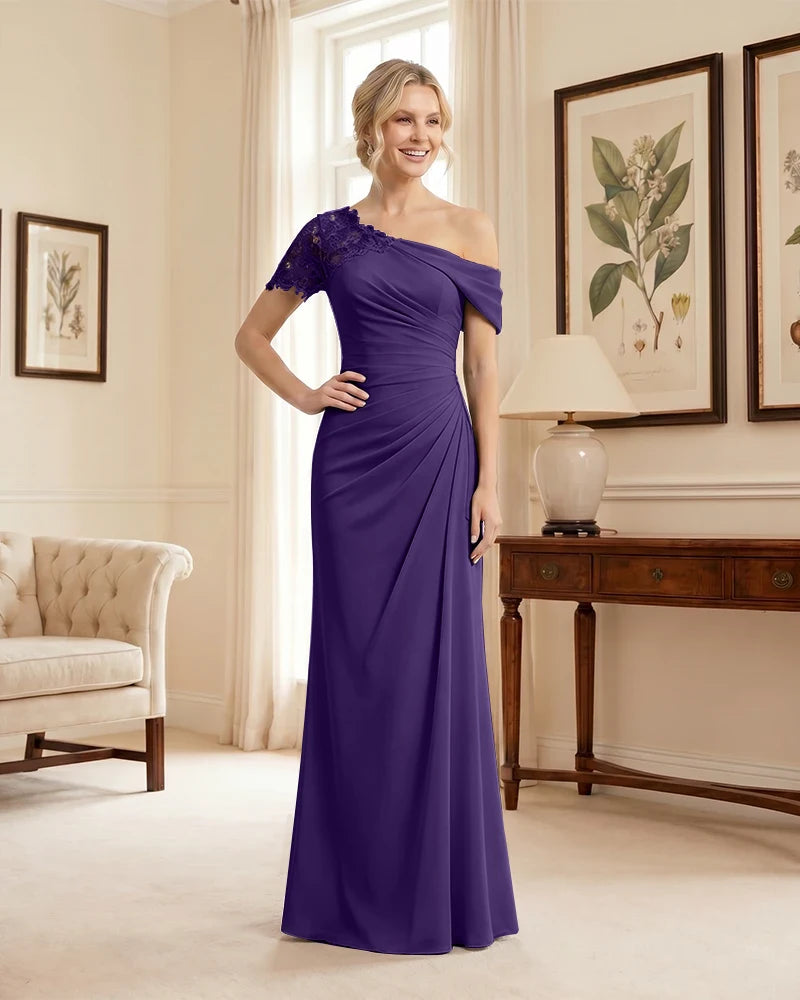 One Shoulder Mermaid Mother of the Bride Dress