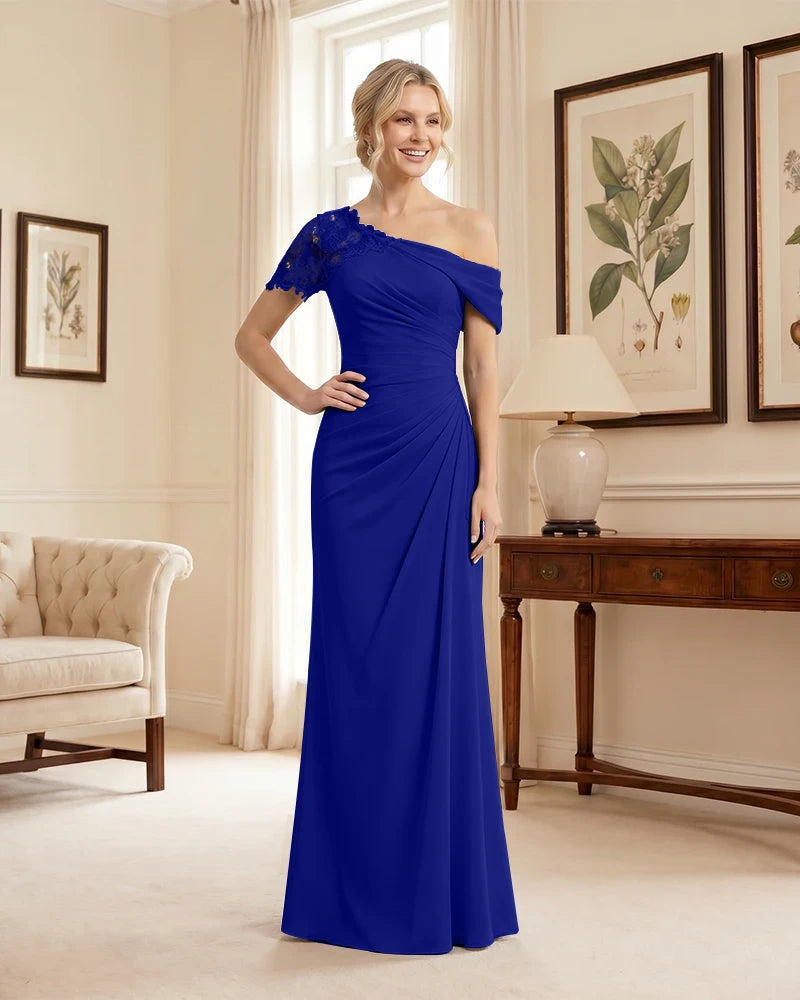 One Shoulder Mermaid Mother of the Bride Dress