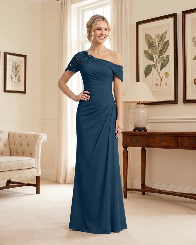 One Shoulder Mermaid Mother of the Bride Dress