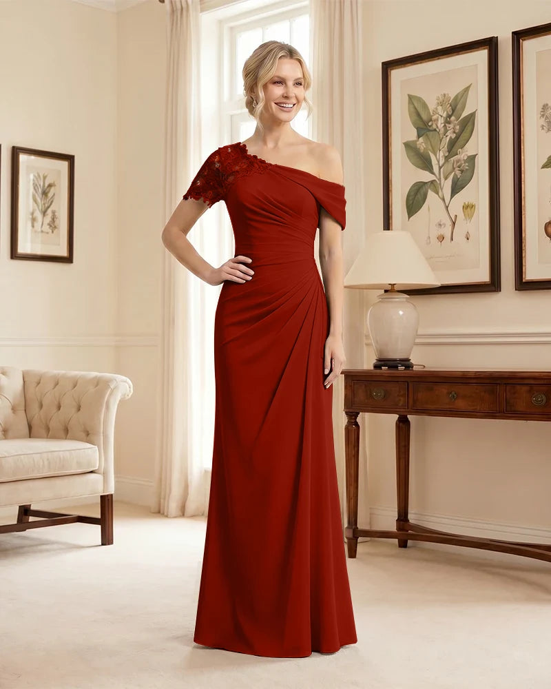 One Shoulder Mermaid Mother of the Bride Dress
