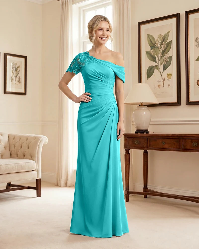 One Shoulder Mermaid Mother of the Bride Dress