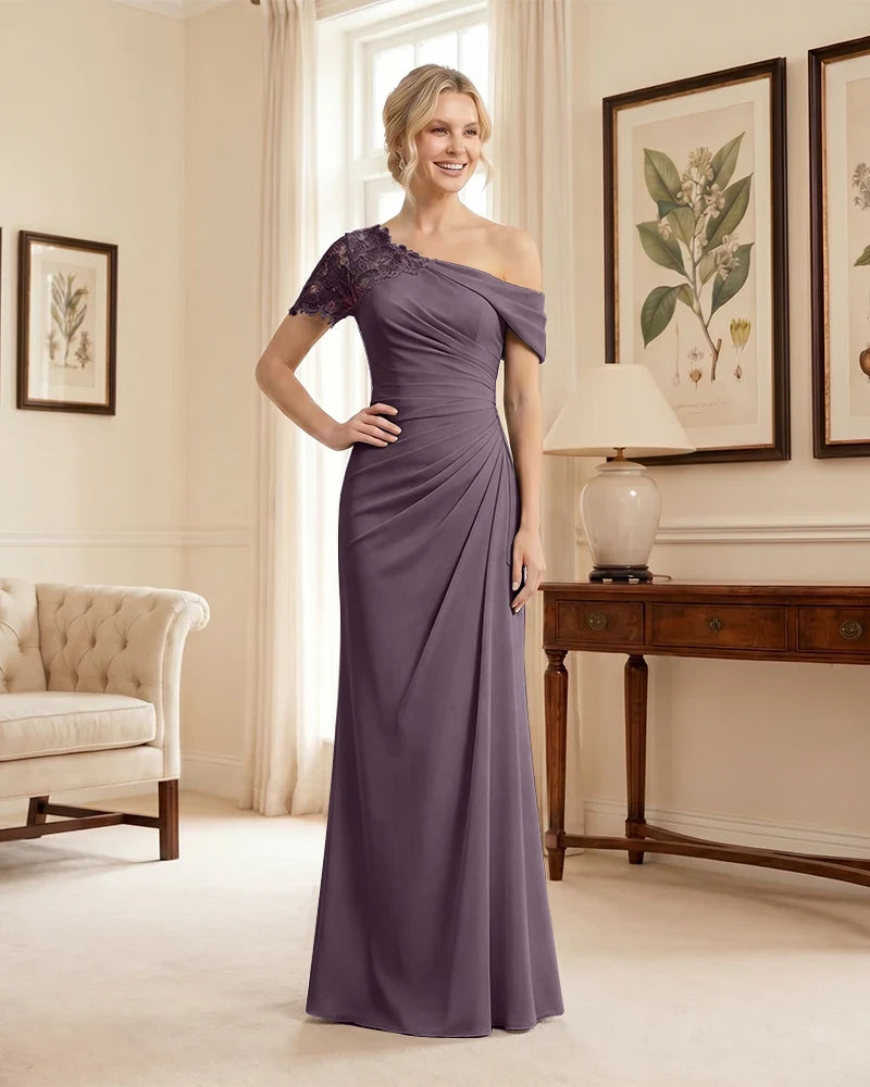 One Shoulder Mermaid Mother of the Bride Dress