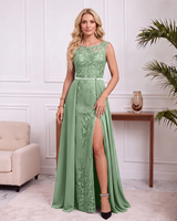 Sleeveless Mother of the Bride Dress With Rhinestone Waist