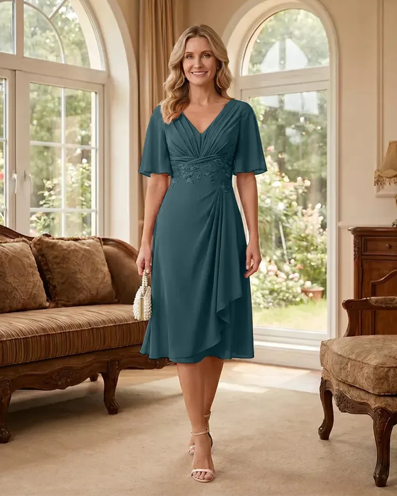 Flutter-Sleeve-Chiffon-Mother-of-the-Bride-Dress-Peacock-1