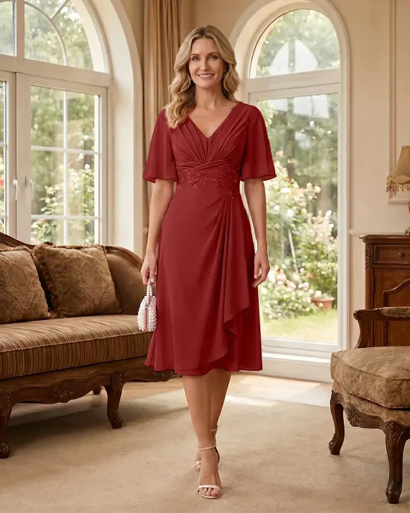 Flutter-Sleeve-Chiffon-Mother-of-the-Bride-Dress-Terracotta-1