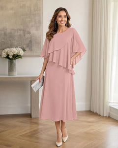 Chiffon-Formal-Mother-of-the-Bride-Dress-with-Capelet-Blushing-Pink-1