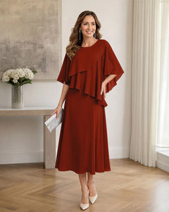 Chiffon-Formal-Mother-of-the-Bride-Dress-with-Capelet-Burnt-Orange-1
