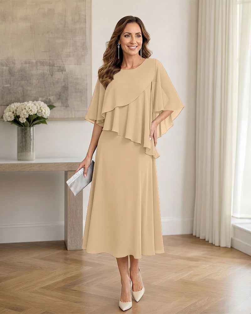 Chiffon-Formal-Mother-of-the-Bride-Dress-with-Capelet-Champagne-1