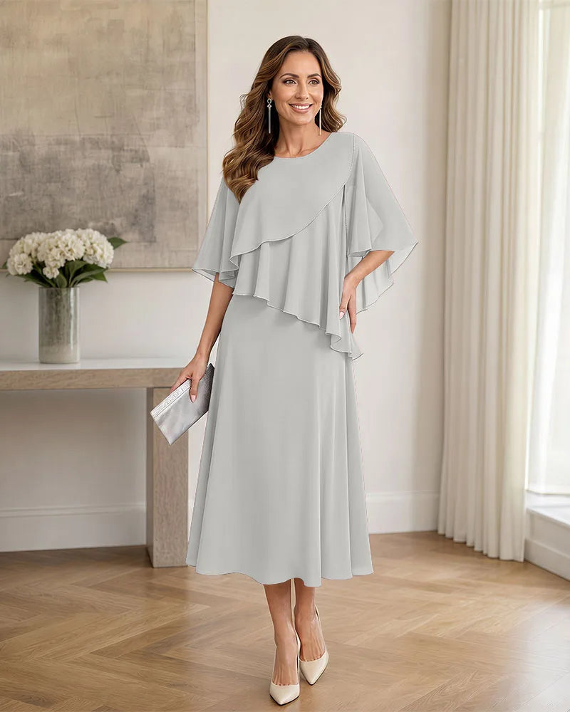 Chiffon-Formal-Mother-of-the-Bride-Dress-with-Capelet-Ivory-1