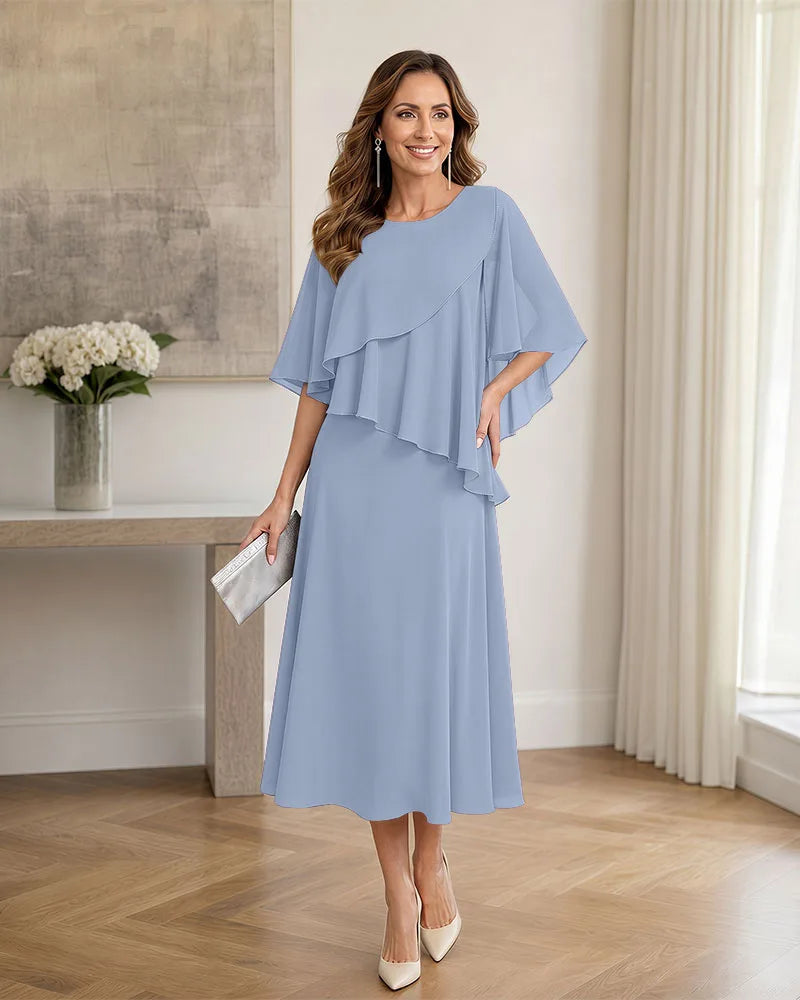 Chiffon-Formal-Mother-of-the-Bride-Dress-with-Capelet-Lavender-1