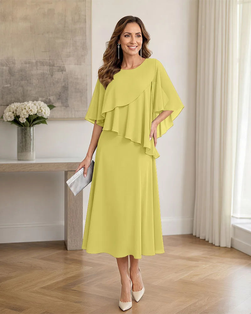 Chiffon-Formal-Mother-of-the-Bride-Dress-with-Capelet-Lemon-1
