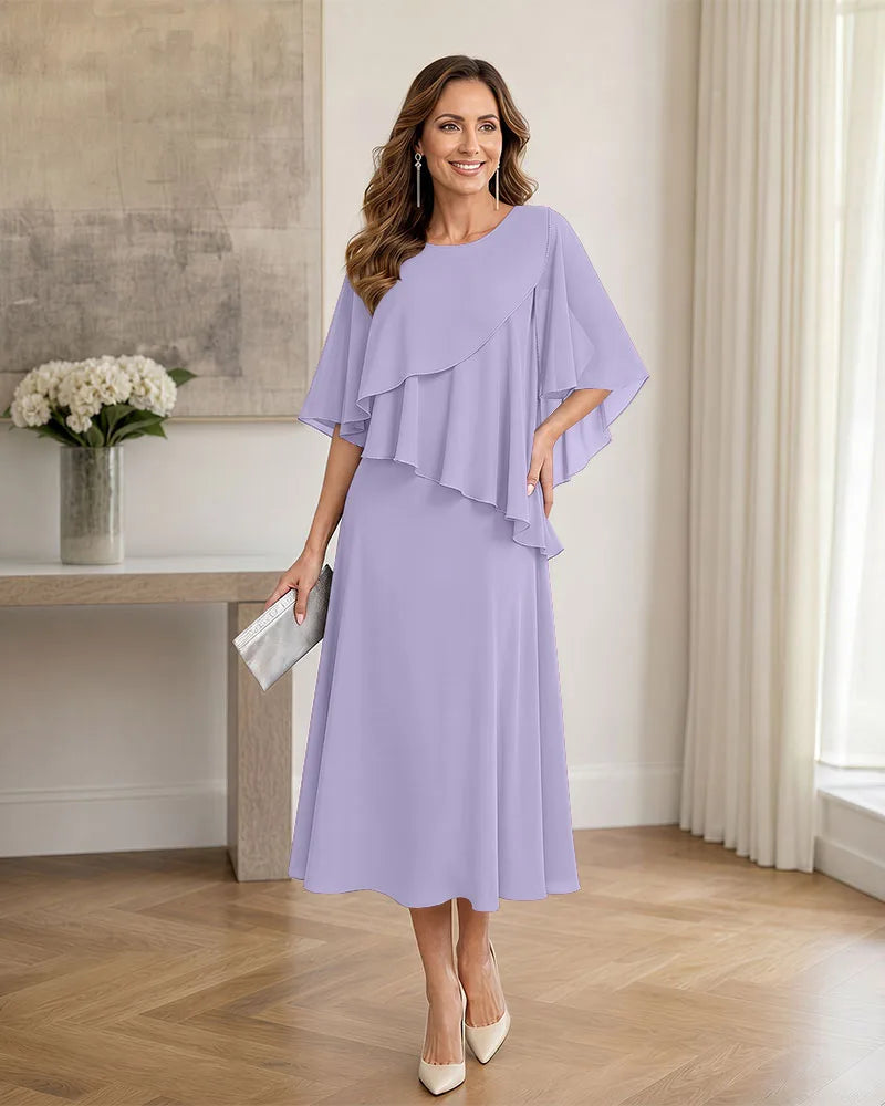 Chiffon-Formal-Mother-of-the-Bride-Dress-with-Capelet-Lilac-1