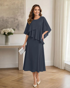 Chiffon-Formal-Mother-of-the-Bride-Dress-with-Capelet-Navy-Blue-1