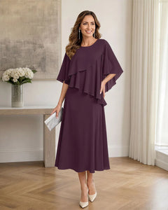 Chiffon-Formal-Mother-of-the-Bride-Dress-with-Capelet-Plum-1