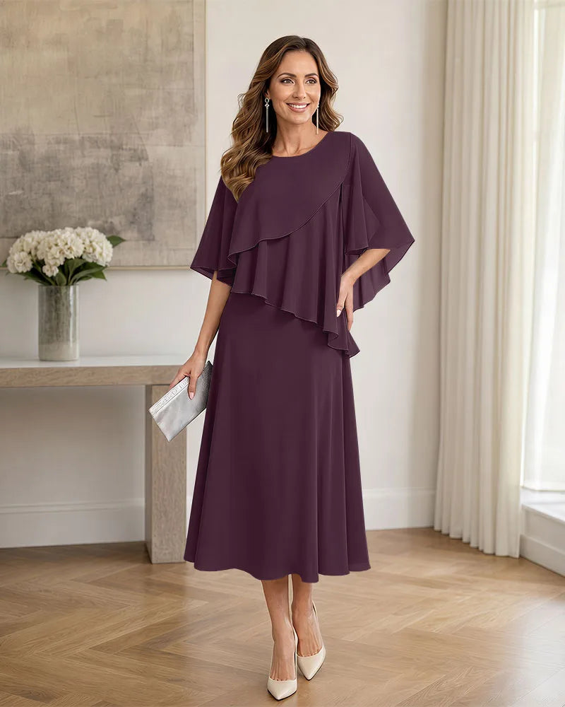 Chiffon-Formal-Mother-of-the-Bride-Dress-with-Capelet-Plum-1