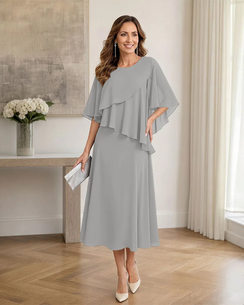 Chiffon-Formal-Mother-of-the-Bride-Dress-with-Capelet-Silver-1