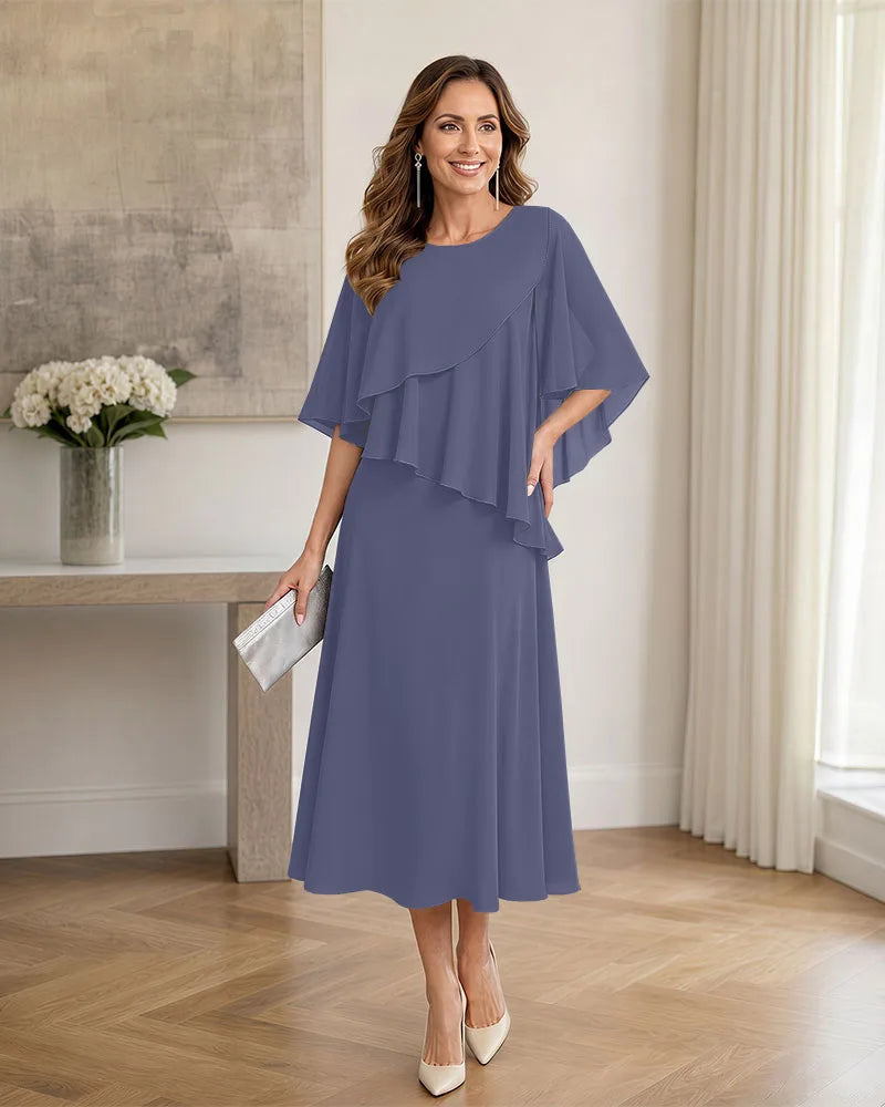 Chiffon-Formal-Mother-of-the-Bride-Dress-with-Capelet-Steel-Blue-1