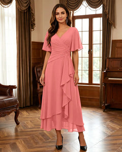 Ruffle-Hem-Mother-of-the-Bride-Dress-Coral-1