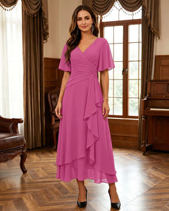 Ruffle-Hem-Mother-of-the-Bride-Dress-Fuchsia-1