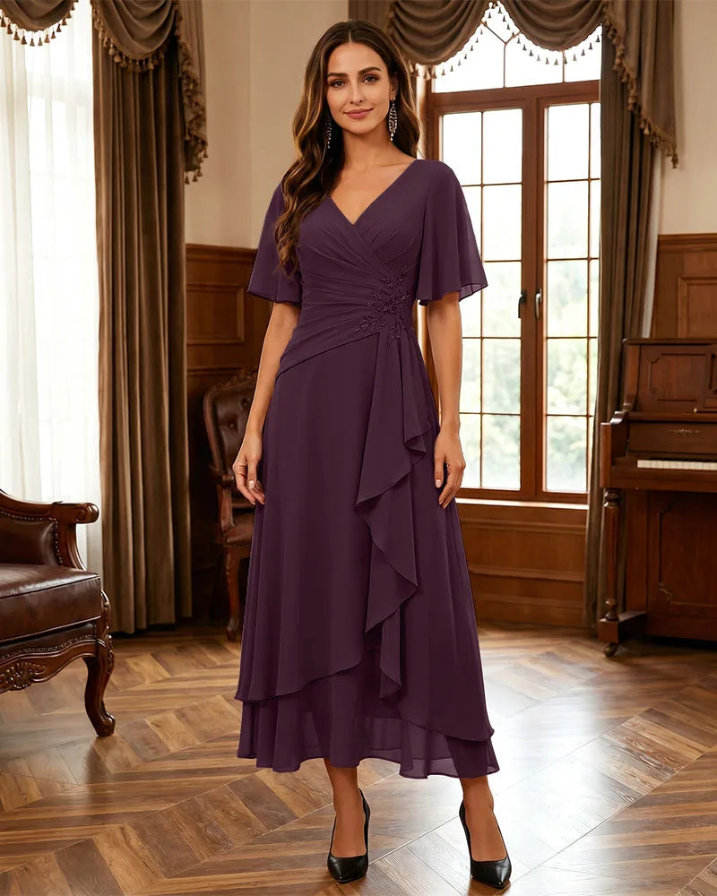 Ruffle-Hem-Mother-of-the-Bride-Dress-Plum-1