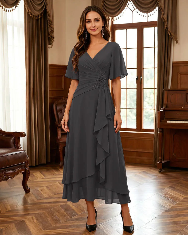 Ruffle-Hem-Mother-of-the-Bride-Dress-Steel-Grey-1