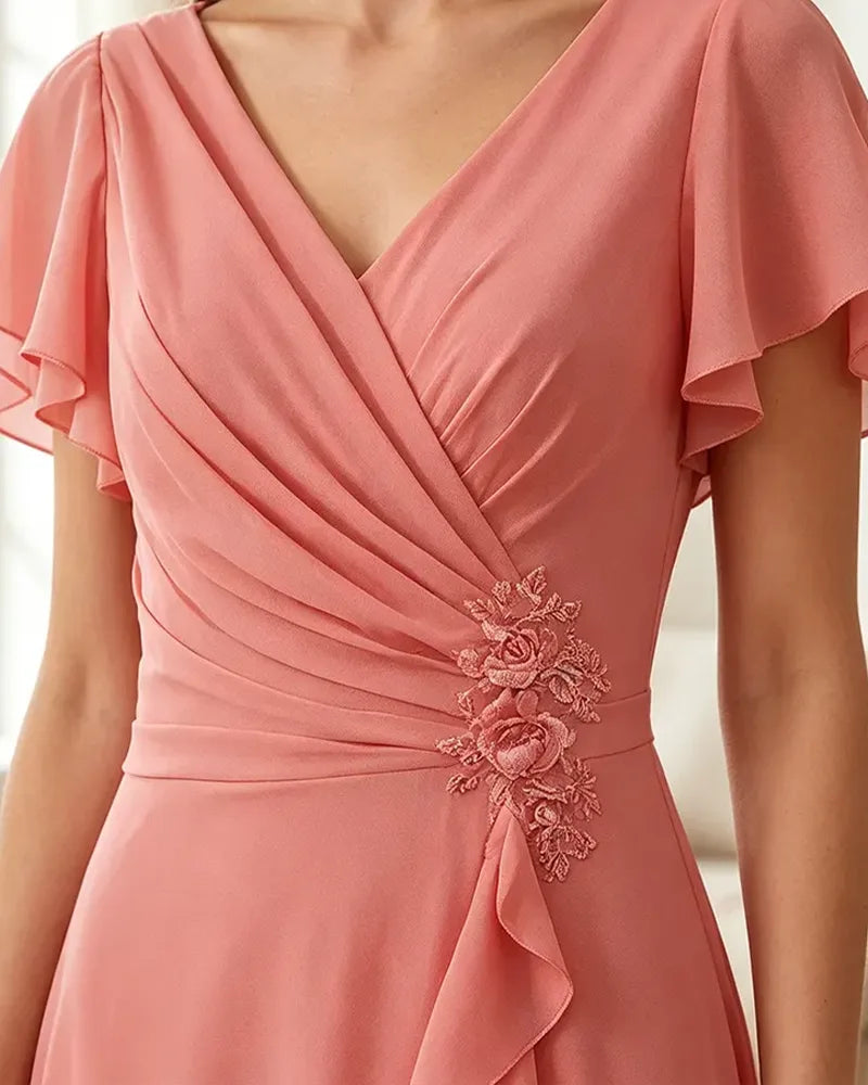 Chiffon-Mother-of-the-Bride-Dress-with-Corset-Back-Coral-4
