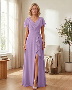 Chiffon-Mother-of-the-Bride-Dress-with-Corset-Back-Lilac-1