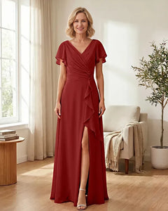 Chiffon-Mother-of-the-Bride-Dress-with-Corset-Back-Terracotta-1