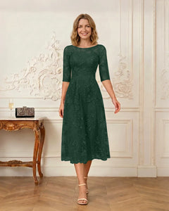 Floral-Lace-A-Line-Mother-of-the-Bride-Dress-Emerald-1