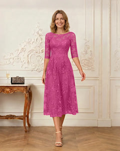 Floral-Lace-A-Line-Mother-of-the-Bride-Dress-Fuchsia-1